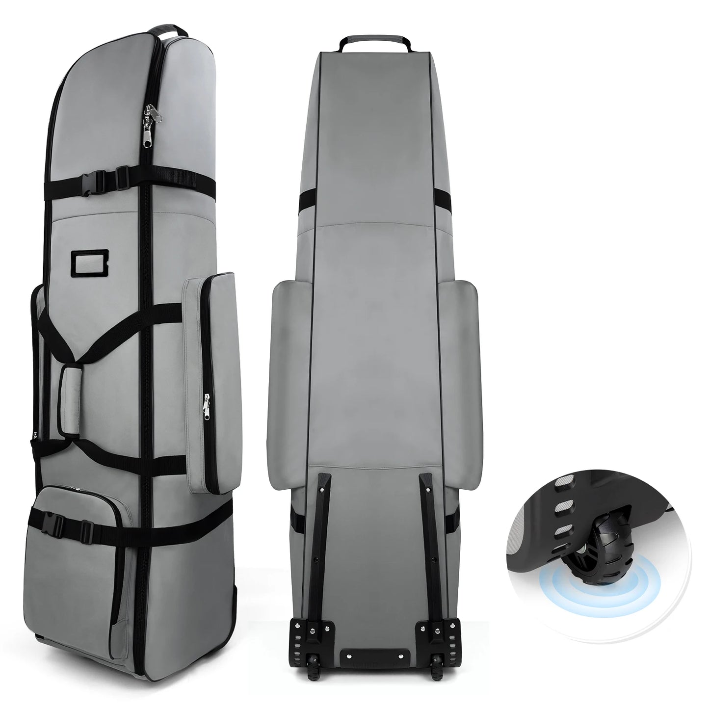 Golf Travel Bag Heavy Duty 900D Polyester Oxford Wear-Resistant Excellent Zipper With Wheel Soft Sided Foldable Golf Travel Case