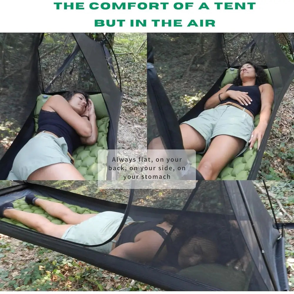 All-Weather Waterproof Hammock Tent with Mosquito Net for Camping - Lightweight, Fly-Proof Shelter for Adults