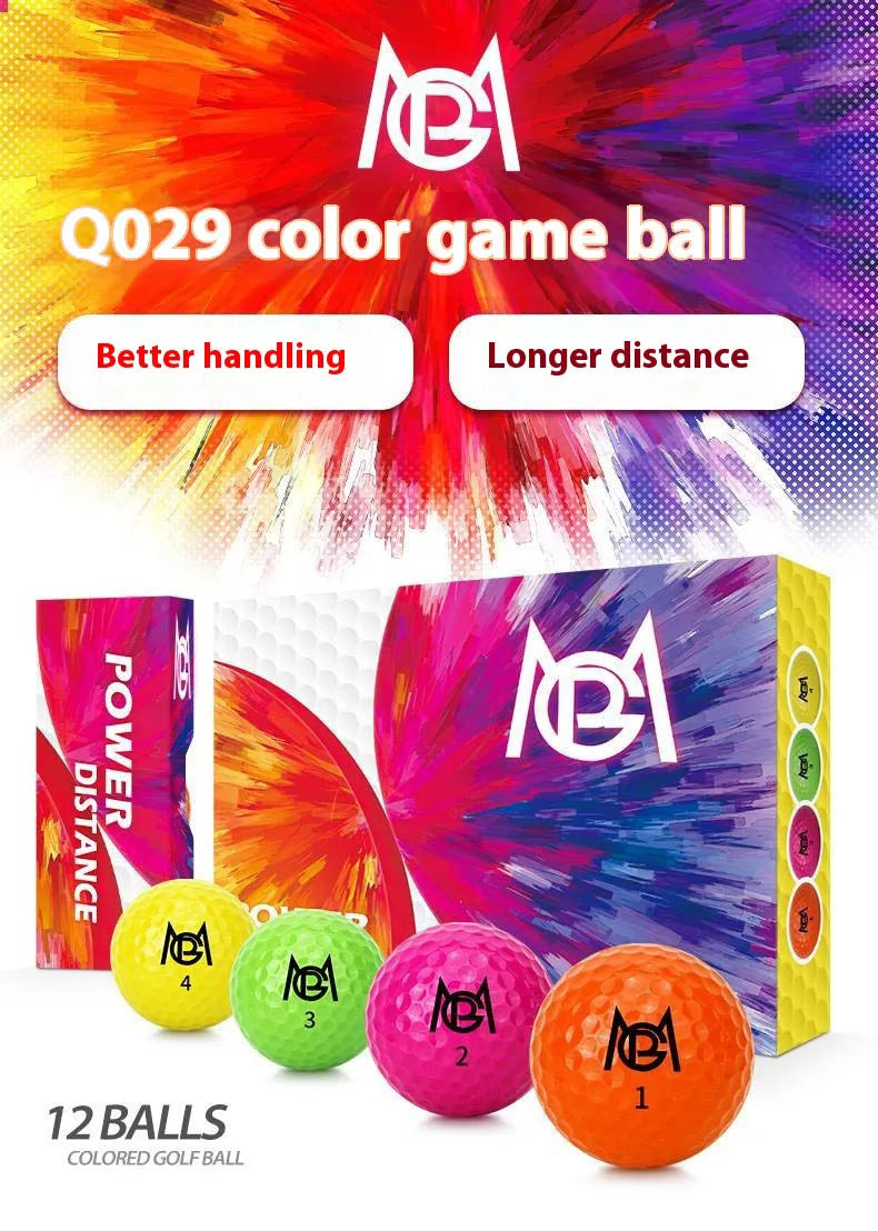 PGM golf colored ball two-layer competition ball golf double-layer ball 12 pack gift box Q029