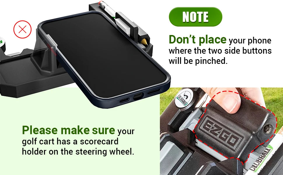 Universal Golf Cart Part Phone Holder /Golf Cart Steering Wheel Phone Stand For EZGO Yamaha Clubcar & all Golf Cart