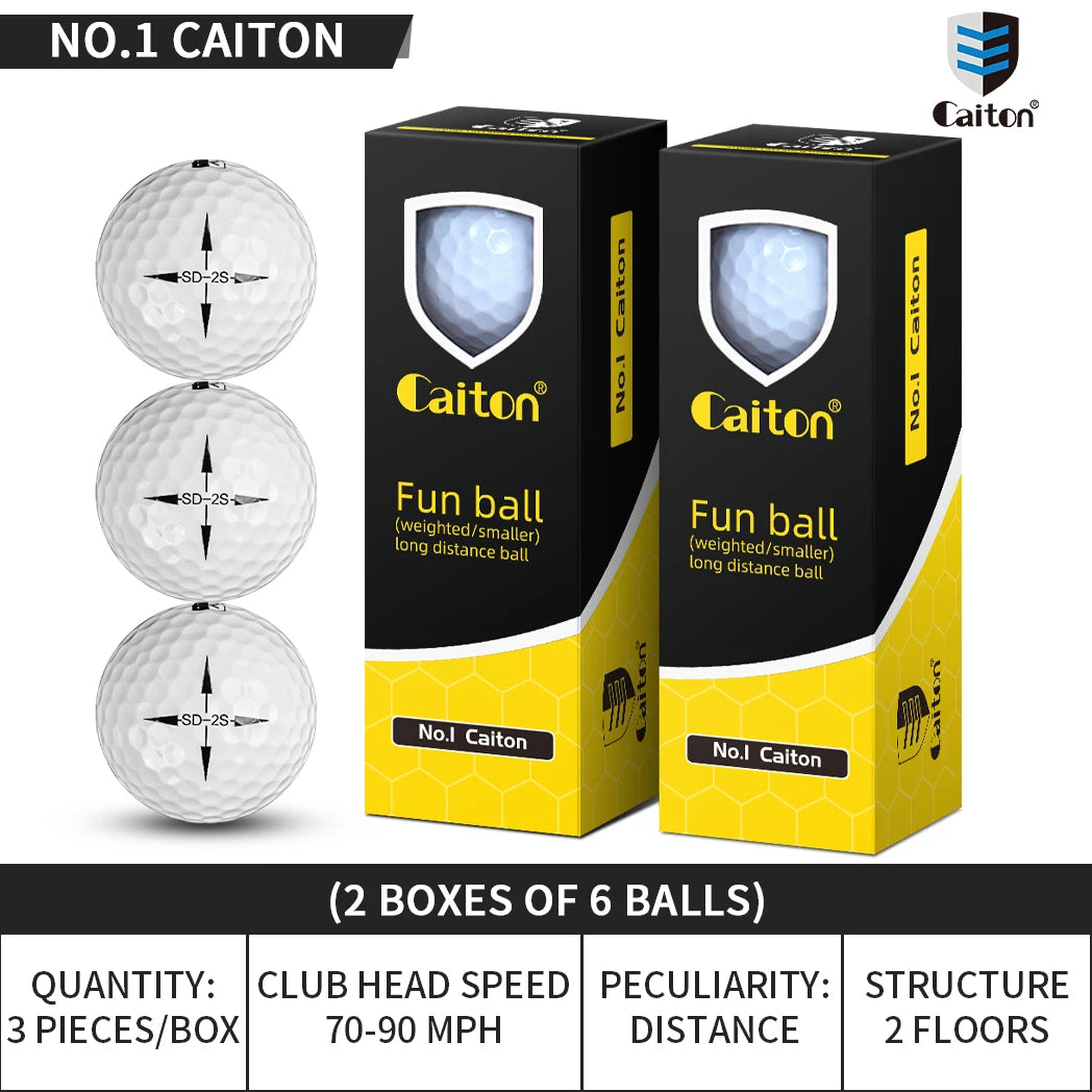 Caiton 3/6Pcs Ultimate Golf Balls Long Distance Tour Performance High Precision Durable Soft Feel Practice Play Adult Golfers