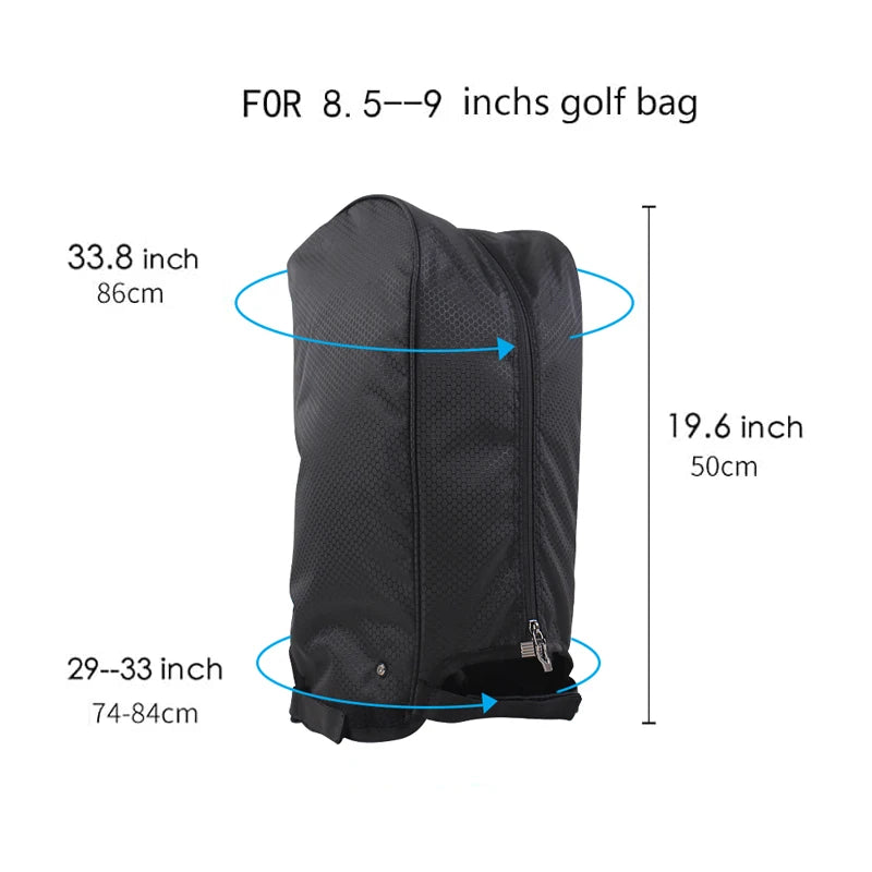 Golf Accessories, Golf Bag Proof Dust Cover, Golf bag cap, Thickened waterproof nylon, Four activity buttons