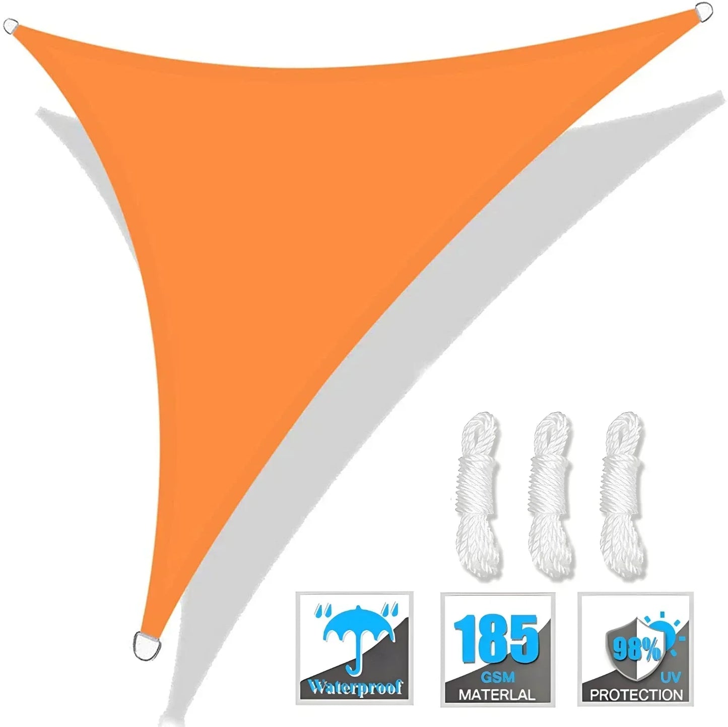 Triangle Sun Shade Sail Canopy UV Block Sunshade Sails Sunscreen for Outdoor Patio Garden Backyard Awning Sunsail with Free Rope