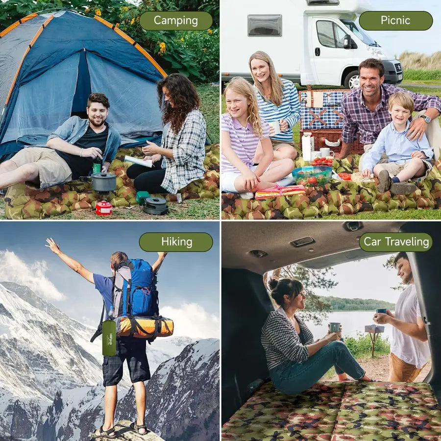Sleeping Pad for Camping Ultralight Inflatable Sleeping Mat with Builtin Foot Pump amp Pillow, Upgraded Compact Camping Air Matt