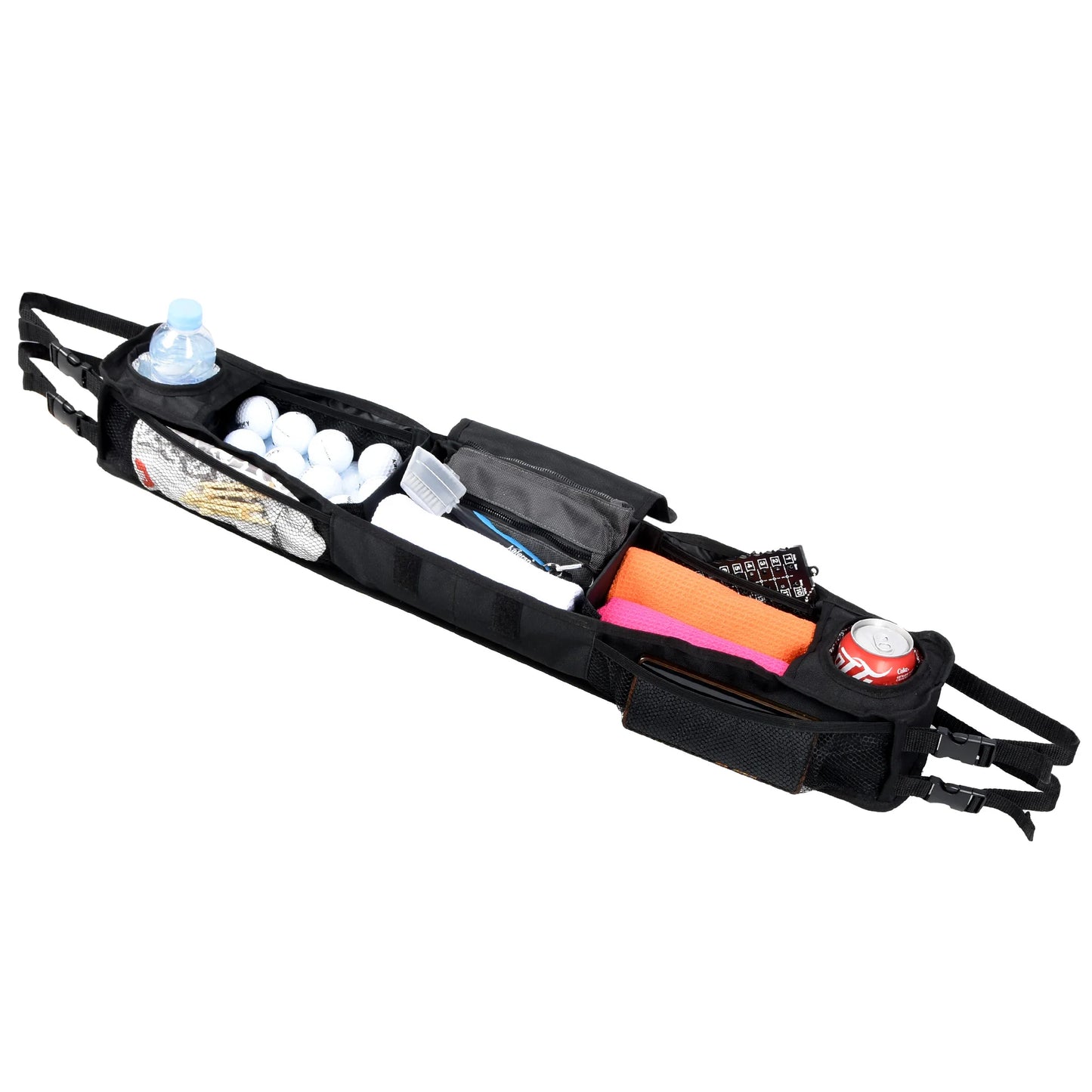 Golf cart front storage basket, portable golf cart specific storage rack