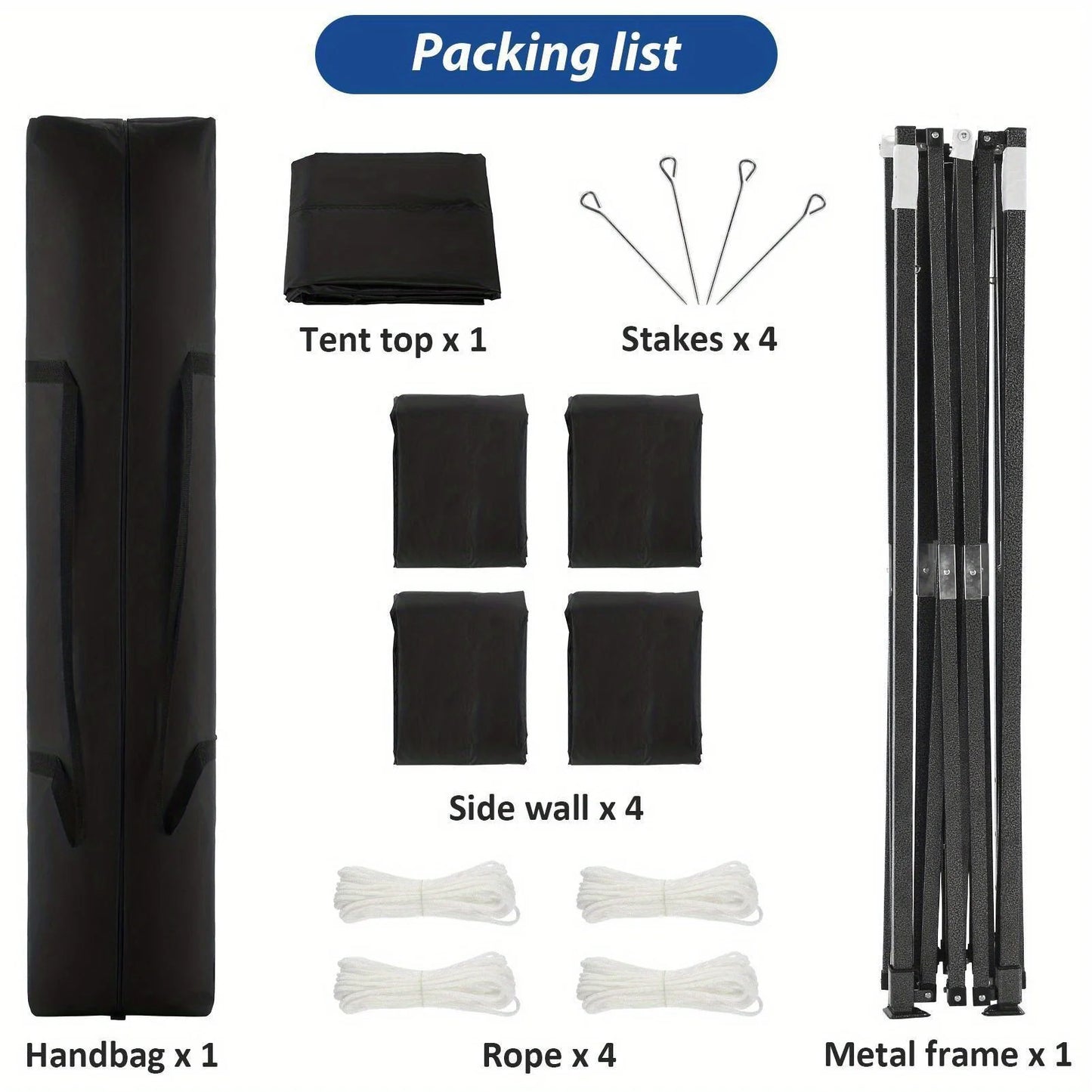 10x10FT Pop Up Canopy Tent Commercial Heavy Duty Instant Canopy with 4 Sidewalls, UV 50+ Silver Coated Waterproof Vendor