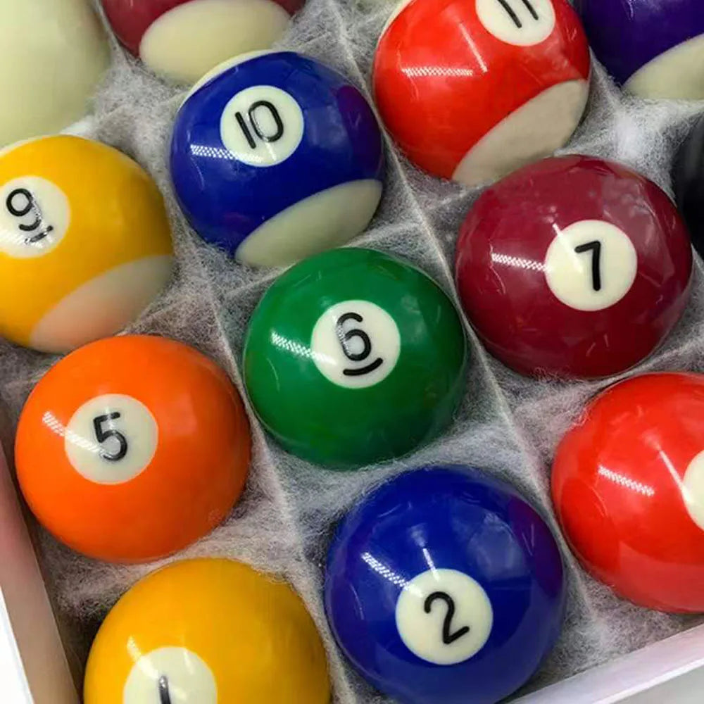 American Standard Adult Billiard Ball Set, Durable Synthetic Resin Pool Ball, Full Size, 16 Ball, 52.5mm, 57.2mm