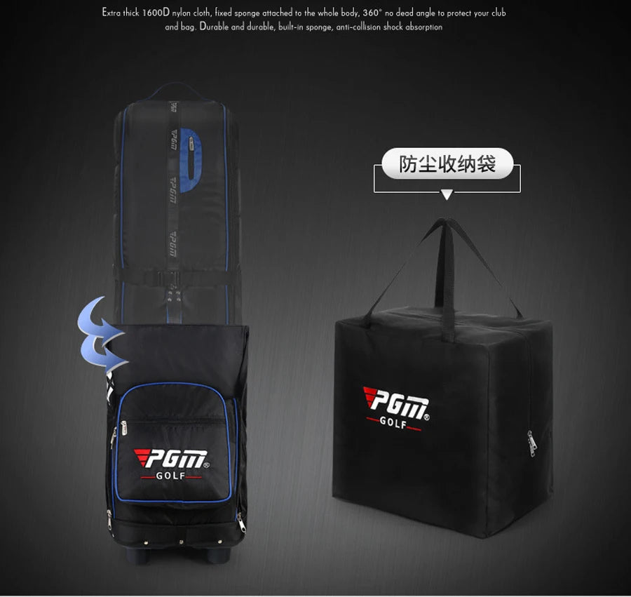 Golf Aviation Bag Foldable with Tugboat Aircraft Consignment Bag with Complimentary Dust Storage Bags HKB009