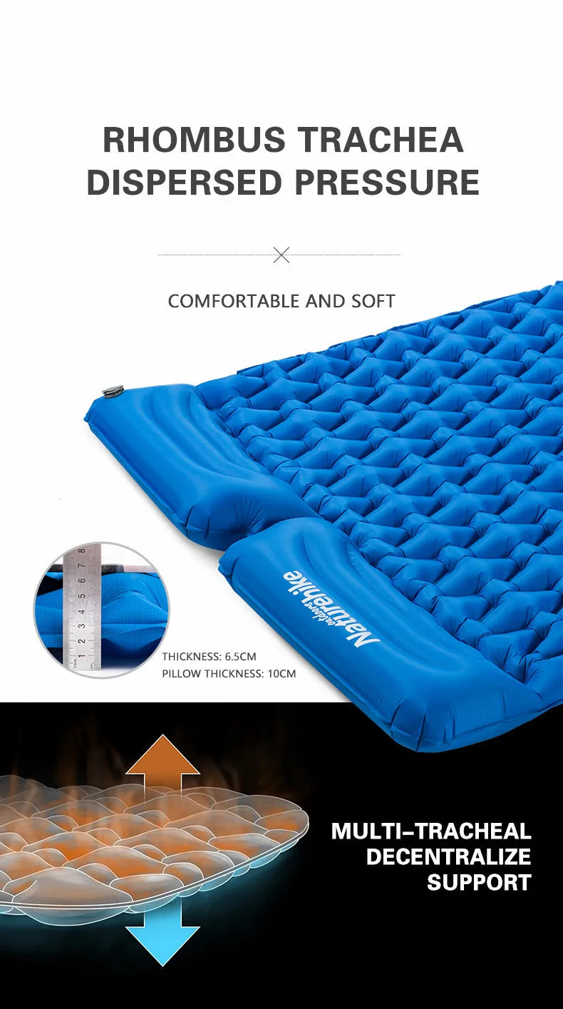 Naturehike Outdoor Camping Mat Ultralight Inflatable mattressTent Sleeping Pad Portable Hiking Air Mattress Picnic Pad Air Mat