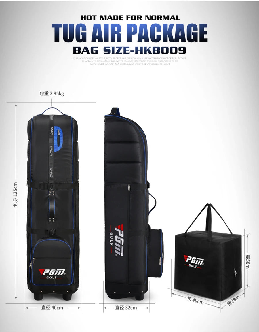 Golf Aviation Bag Foldable with Tugboat Aircraft Consignment Bag with Complimentary Dust Storage Bags HKB009