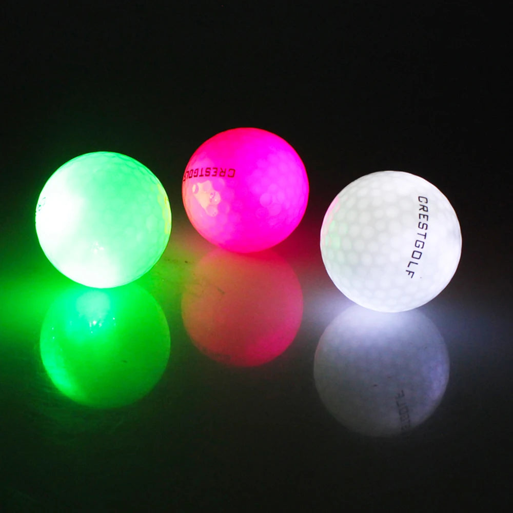 6Pcs Glow In The Dark Light Up Luminous LED Golf Balls 4 Built-in Lights For Night Practice Gift for Golfers