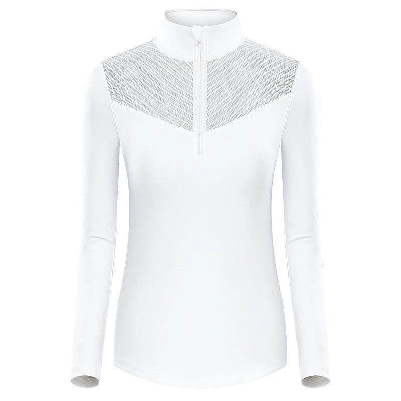 Golf Women T-Shirt + Skirt Lady Sportswear Sexy Lace Golf Wear Gym Slim Zipper Neck Shirt Pleated Skirt Set Golf Clothing Suit