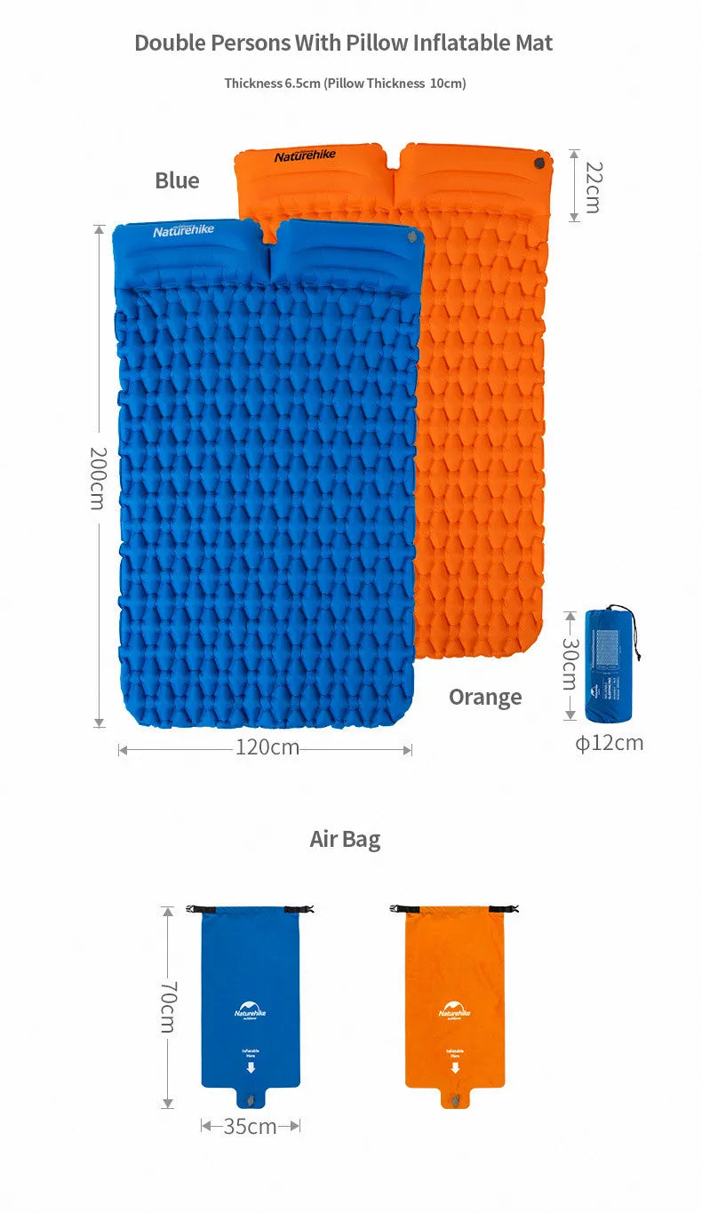 Naturehike Outdoor Camping Mat Ultralight Inflatable mattressTent Sleeping Pad Portable Hiking Air Mattress Picnic Pad Air Mat