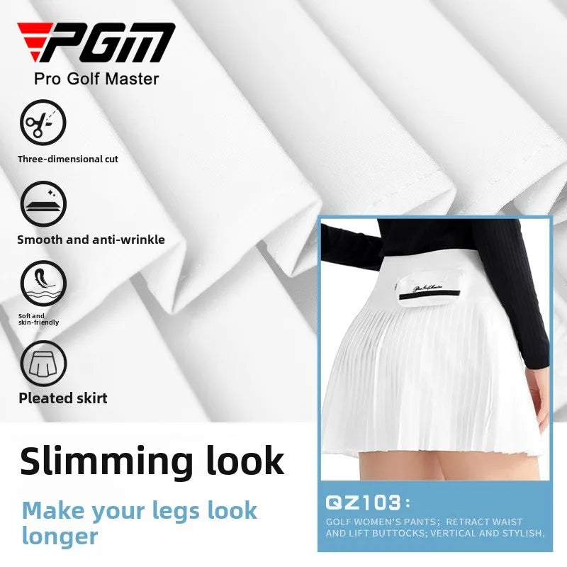 PGM Women's Golf Skirt Summer Anti Walk Light Speed Dry A-line Sports Pleated Skirts QZ103