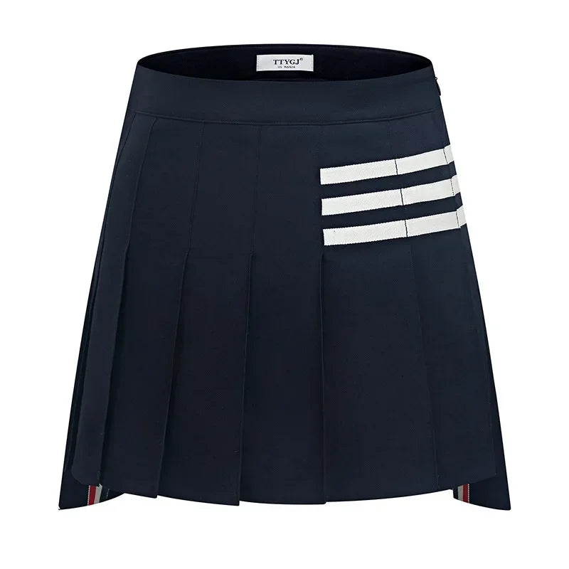 TTYGJ Ladies High Waist A-line Golf Skirt Women Irregular Pleated Sport Skorts Girls Slim Anti-exposure Pantskirts Golf Wear