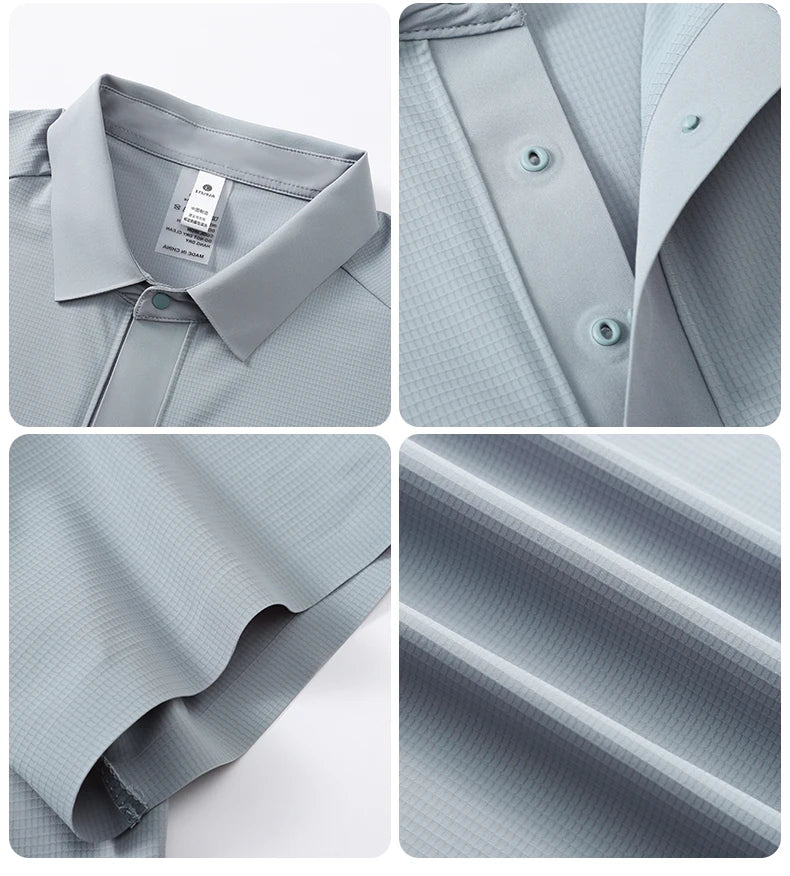 SBWL 2025 summer new light fast dry elastic high quality outdoor sports golf running sports POLO shirt fashion casual T-shirt