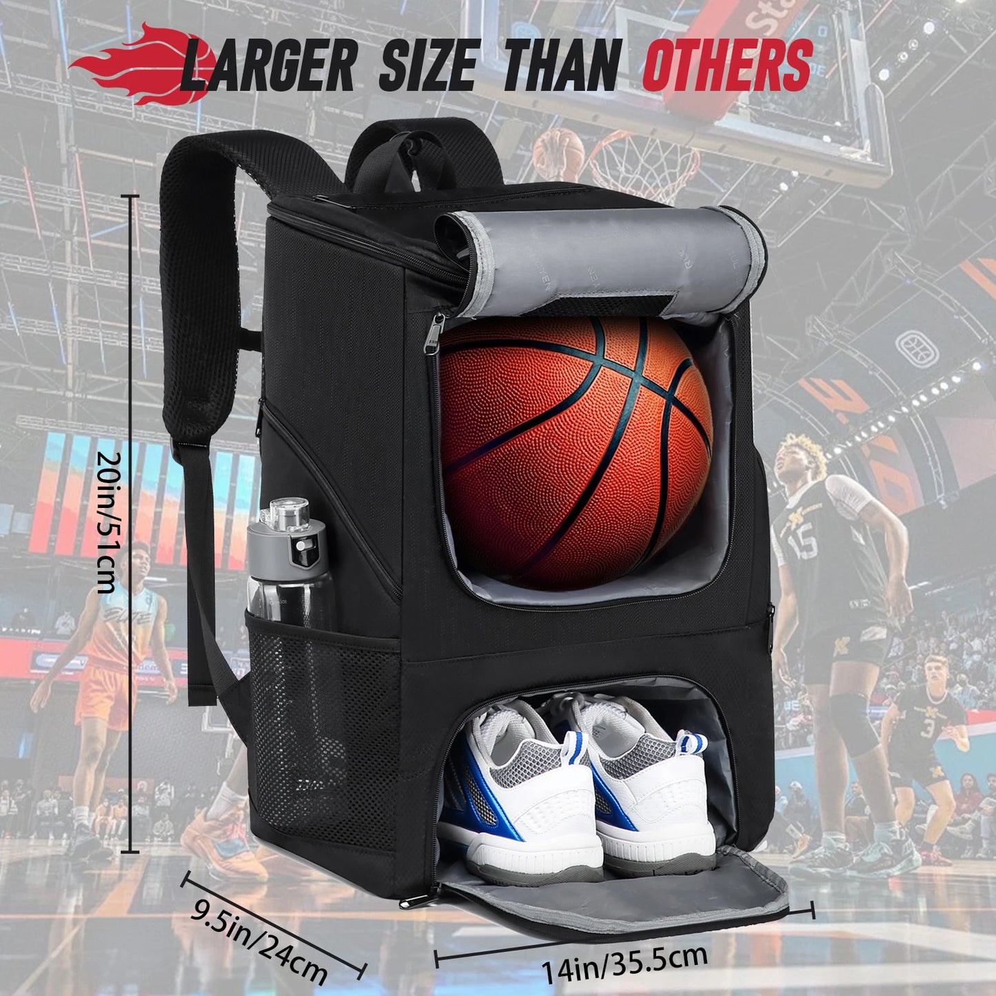 Basketball Backpack Sport Outdoor Football Volleyball Storage Bags with Separate Shoes Compartment Training Sports Backpack