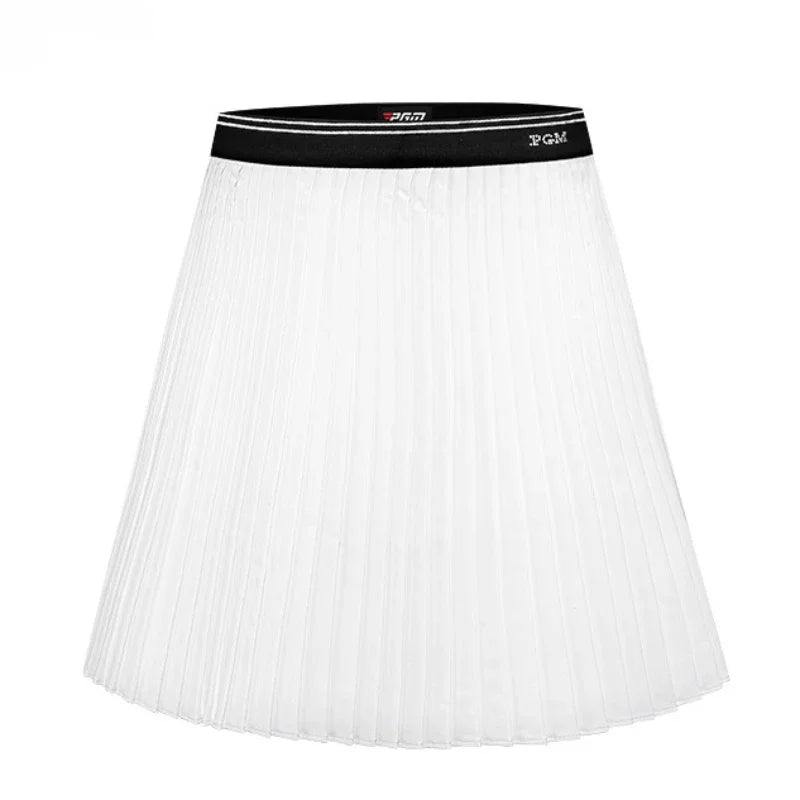 PGM Women's Golf Skirt Summer Quick-drying Sports Skirt Elastic Belt Bright Diamond Pleated Skirt QZ088