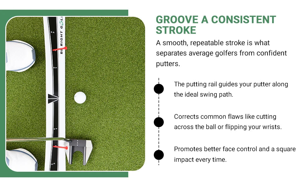 Putting Plane Rail-Portable Golf Putting Stroke Trainer for Indoor & Outdoor Use Golf Training Aid for Putting Improve Accuracy