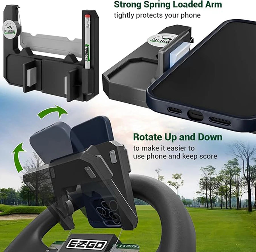 Universal Golf Cart Part Phone Holder /Golf Cart Steering Wheel Phone Stand For EZGO Yamaha Clubcar & all  Golf Cart