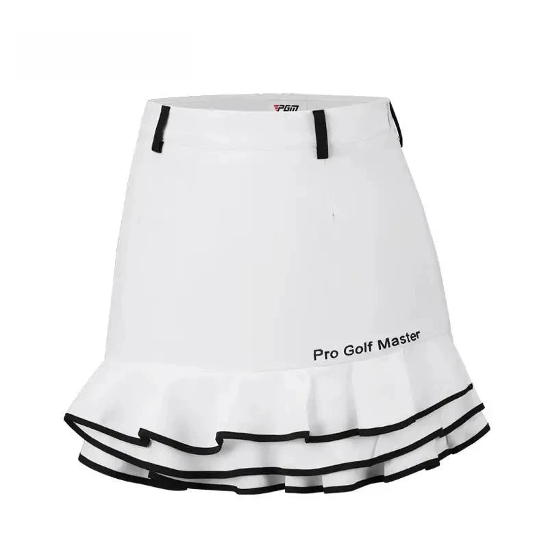 PGM Women Golf Short Skirt Quick Dry Breathable Ladies Girls Fashion Fishtail Skirts Black White XS QZ080
