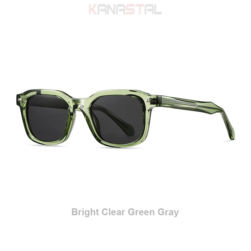 Men Polarized Sunglasses UV400 Square Acetate Eyeglasses Frames Anti Glare Goggles Fishing Cycling Hiking Golf Camping Sports