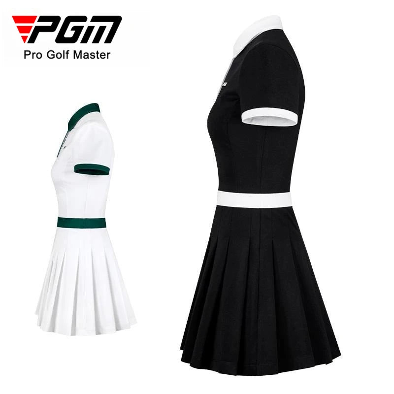 PGM Women's Golf Dress Summer Slim Fit Sports Pleated Skirt with Anti Glare Shorts QZ078