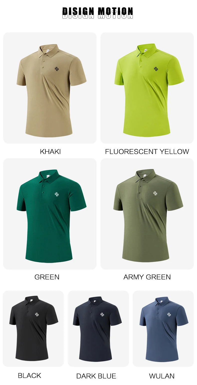 SBWL High quality gym new light fast dry elastic high quality outdoor sports golf running sports POLO shirt fashion casual shirt