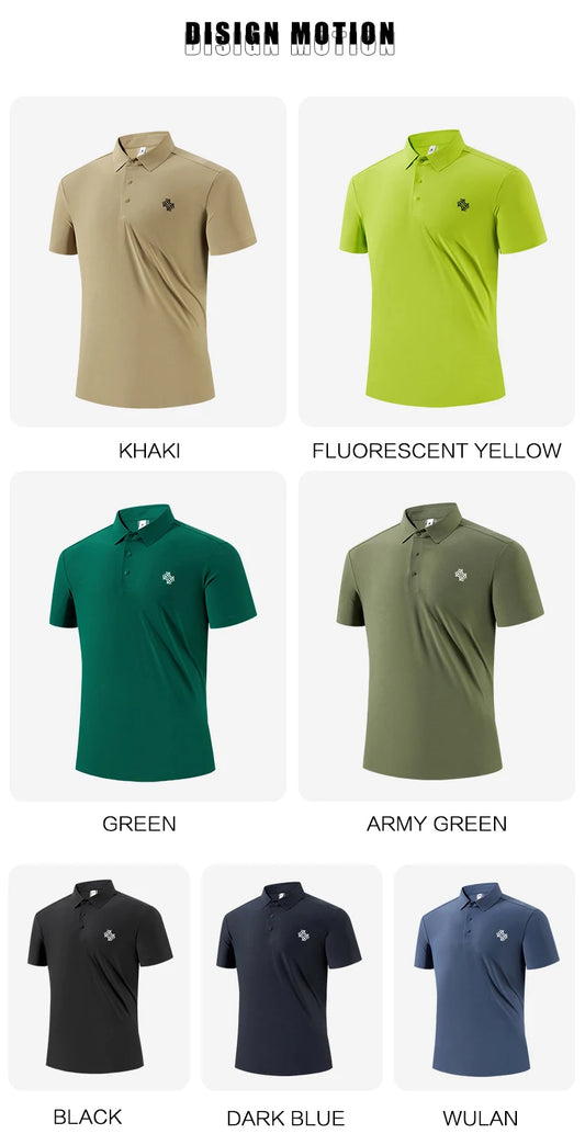 SBWL High quality gym new light fast dry elastic high quality outdoor sports golf running sports POLO shirt fashion casual shirt