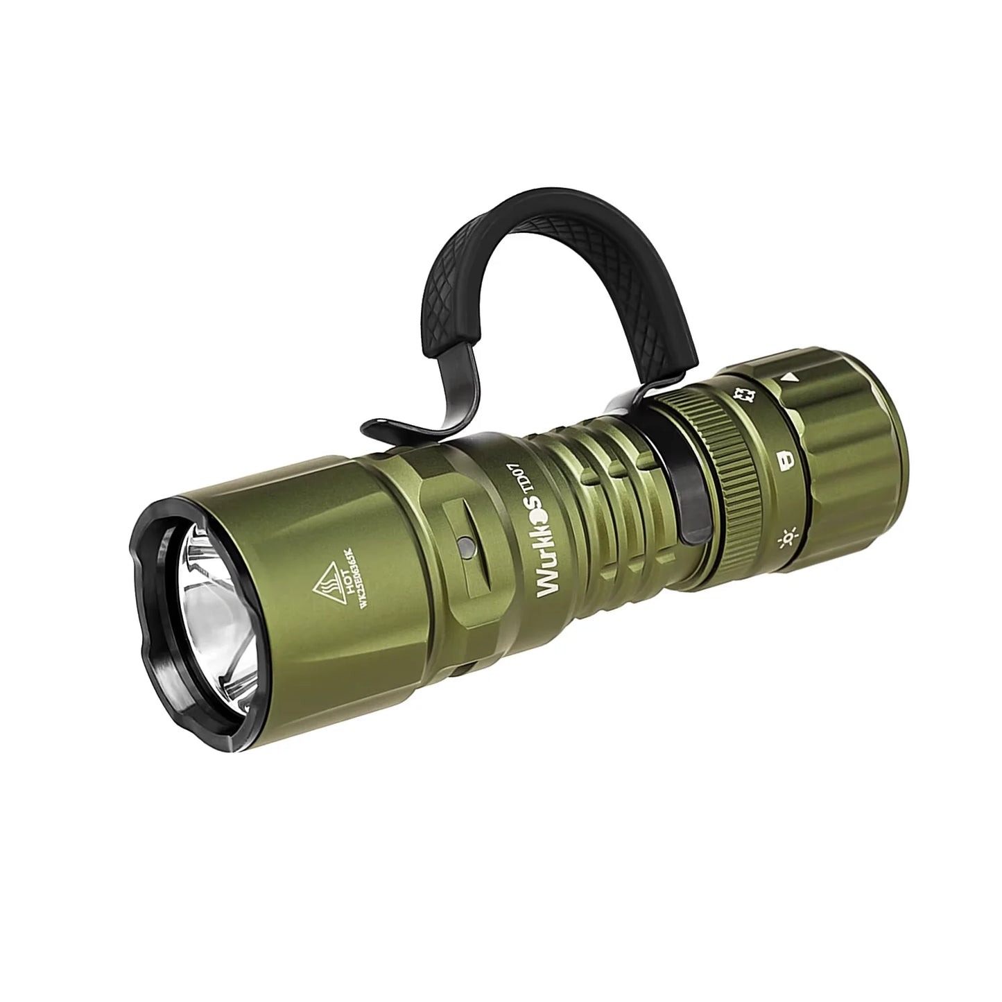 Wurkkos TD07 Tactical Flashlight 1300 Lumens 479m Beam Distance 18350 Battery Dual Switch Ring Grip Police/Everyday Use