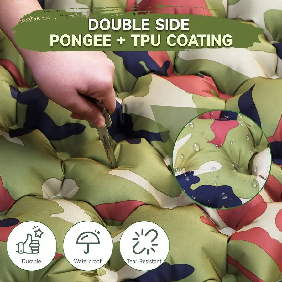 Sleeping Pad for Camping Ultralight Inflatable Sleeping Mat with Builtin Foot Pump amp Pillow, Upgraded Compact Camping Air Matt