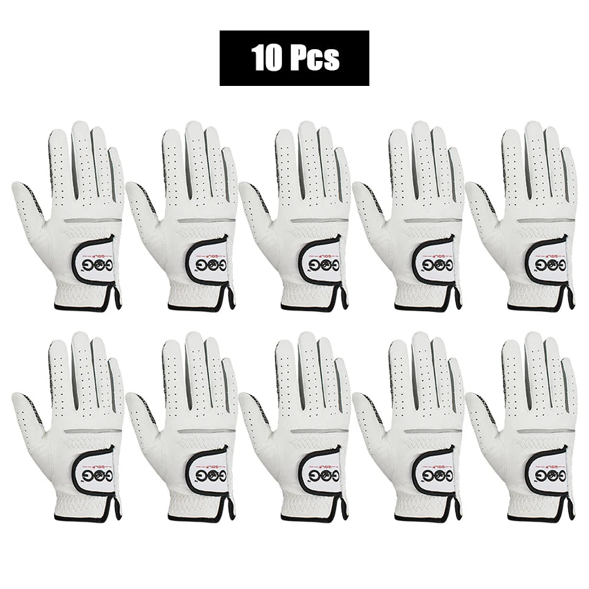 10pcs/5Pairs Golf Gloves Genuine Sheepskin leather Men Non-slip Sports gloves Left Right Hand For Golfer Men's Breathable
