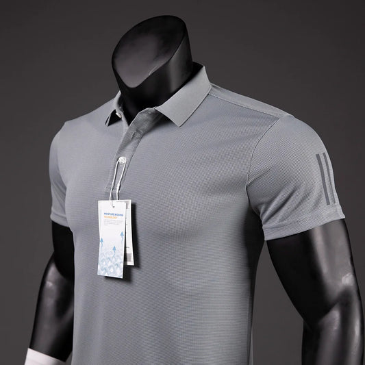 Men's Golf Shirt Luxury Sports Casual Polo Shirt Functional Quick-drying Breathable Lapel Short-sleeved T-shirt for Man Summer