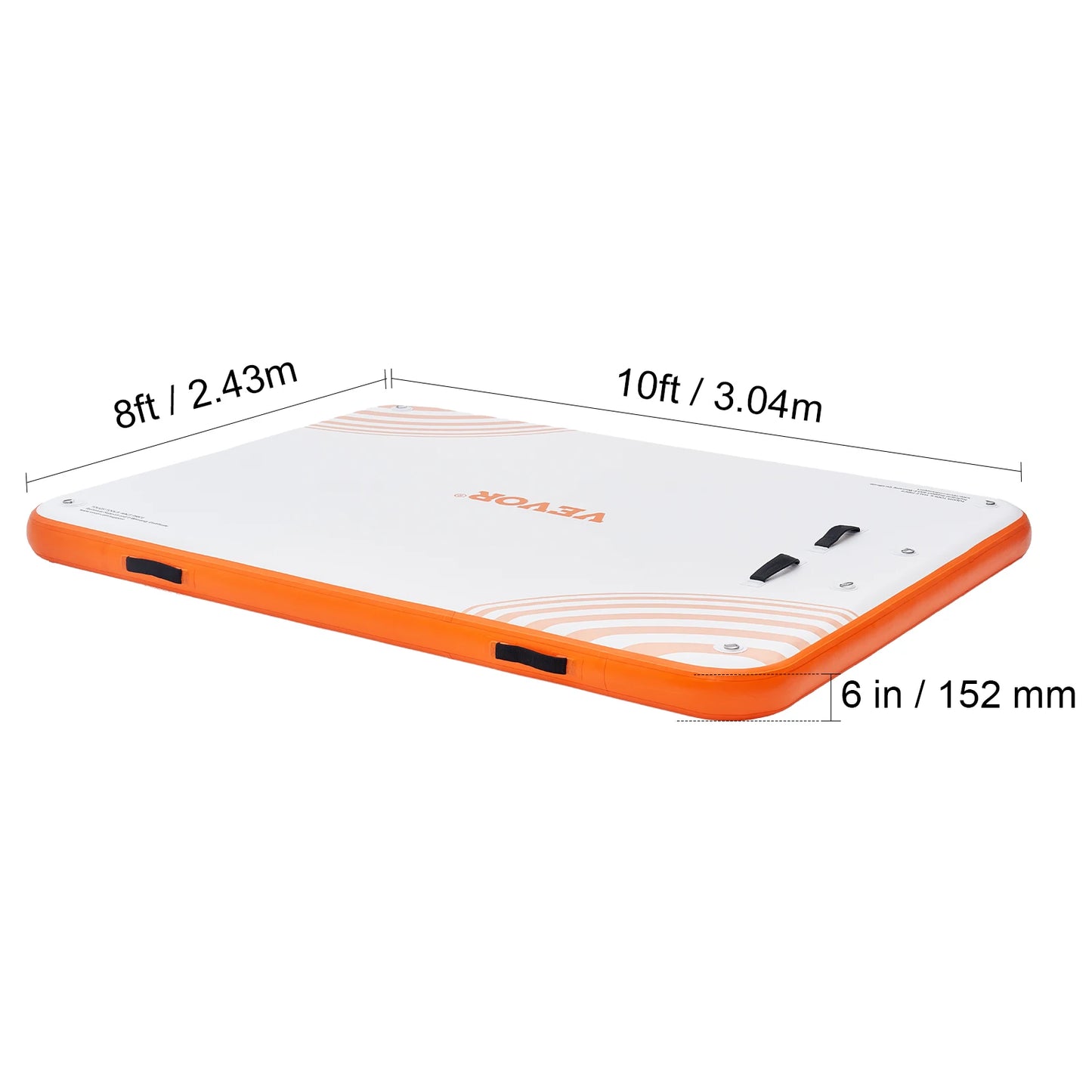SucceBuy Inflatable Floating Dock 10x8FT Non-Slip Water Detachable Ladder Portable Carrying Bag Floating Platform Island Raft