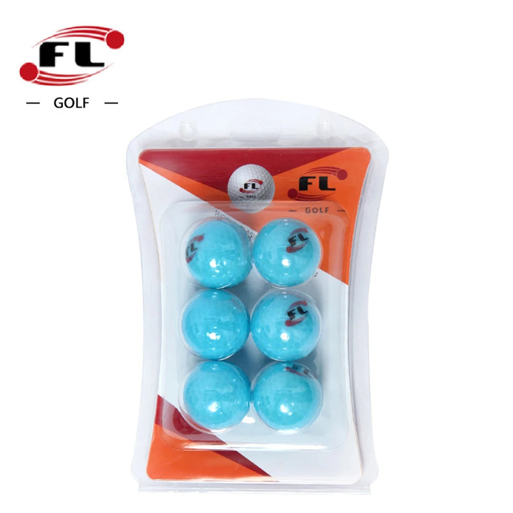 6 Pack Glow Golf Balls for Night Sports - Rubber Fluorescent Glowing in The Dark Golf Ball - Long Lasting Bright Luminous Balls