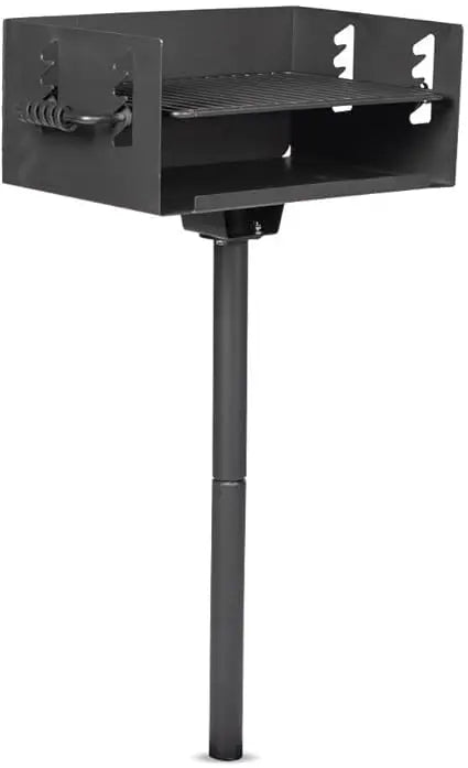 Ash & Ember Park-Style Grill, 384 Sq. In Jumbo Charcoal Grill, Single Post Outdoor Cooking Backyard BBQ, Camp Grilling Barbecues