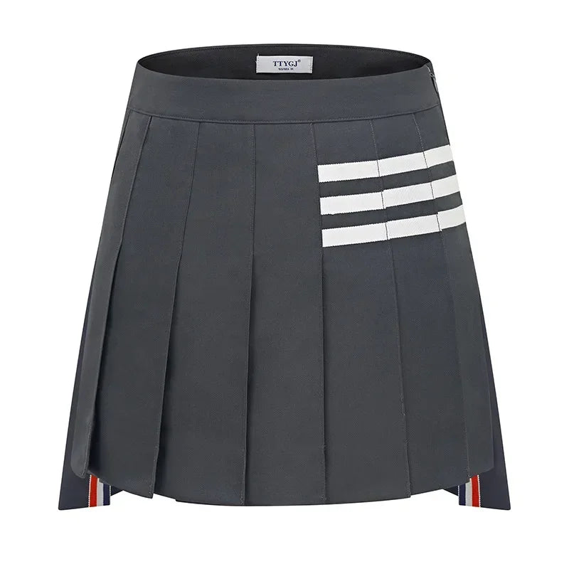TTYGJ Ladies High Waist A-line Golf Skirt Women Irregular Pleated Sport Skorts Girls Slim Anti-exposure Pantskirts Golf Wear