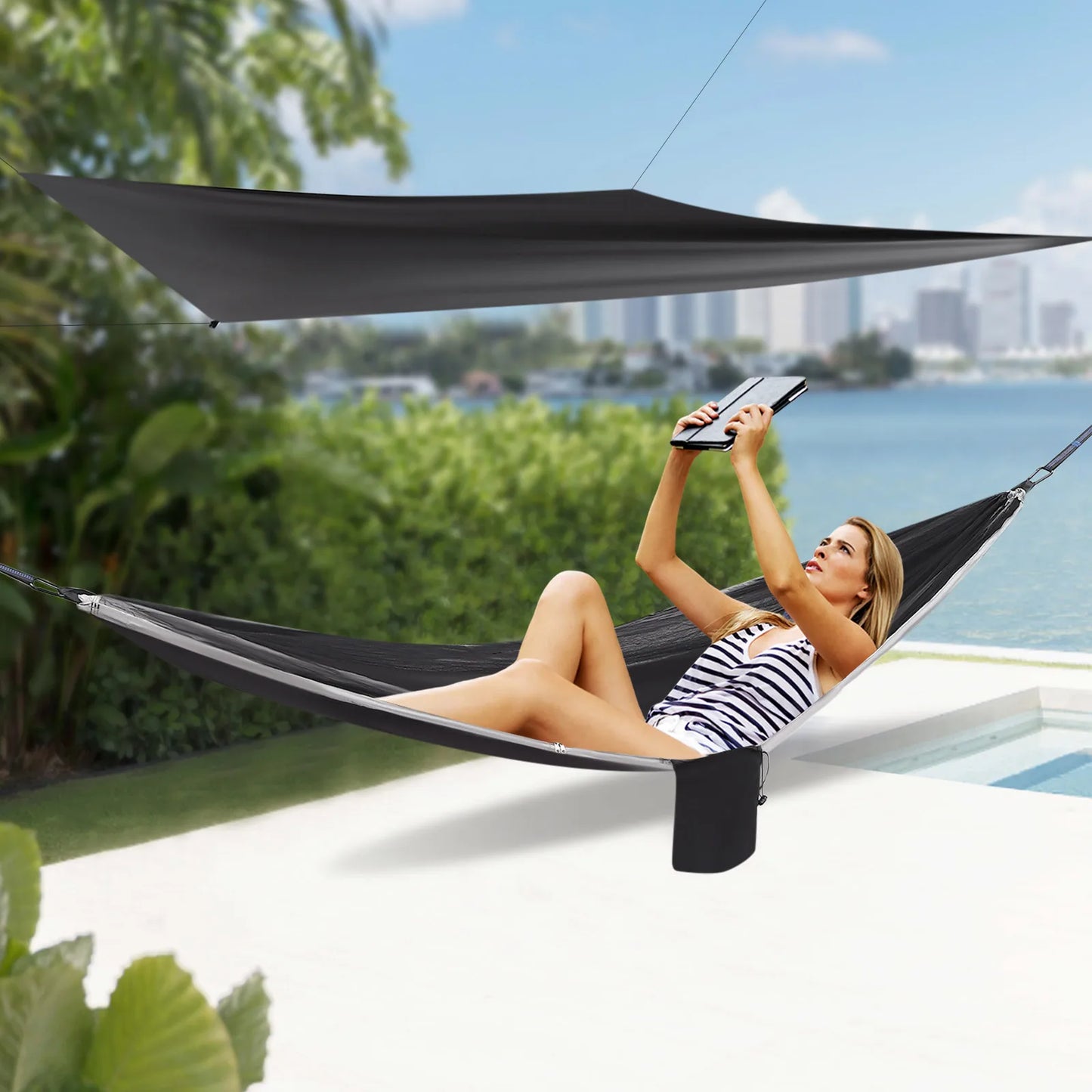 Camping Hammock, Hammocks with Mosquito Net Tent and Rain Fly Tarp, Hammock for Backpacking and Travel