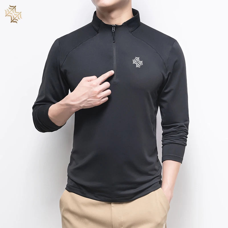 SBWL Men's autumn/winter outdoor sports base shirt fashion high quality running fitness riding golf long sleeve T-shirt Gym Tops