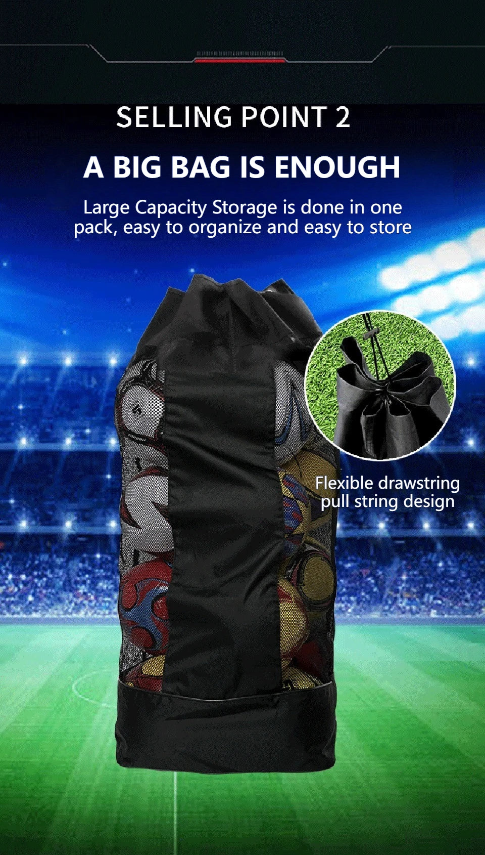 Loogdeel Large Capacity Storage Bag Football Volleyball Basketball Big Ball Pocket Sports Gear Bag Training Equipment Bag