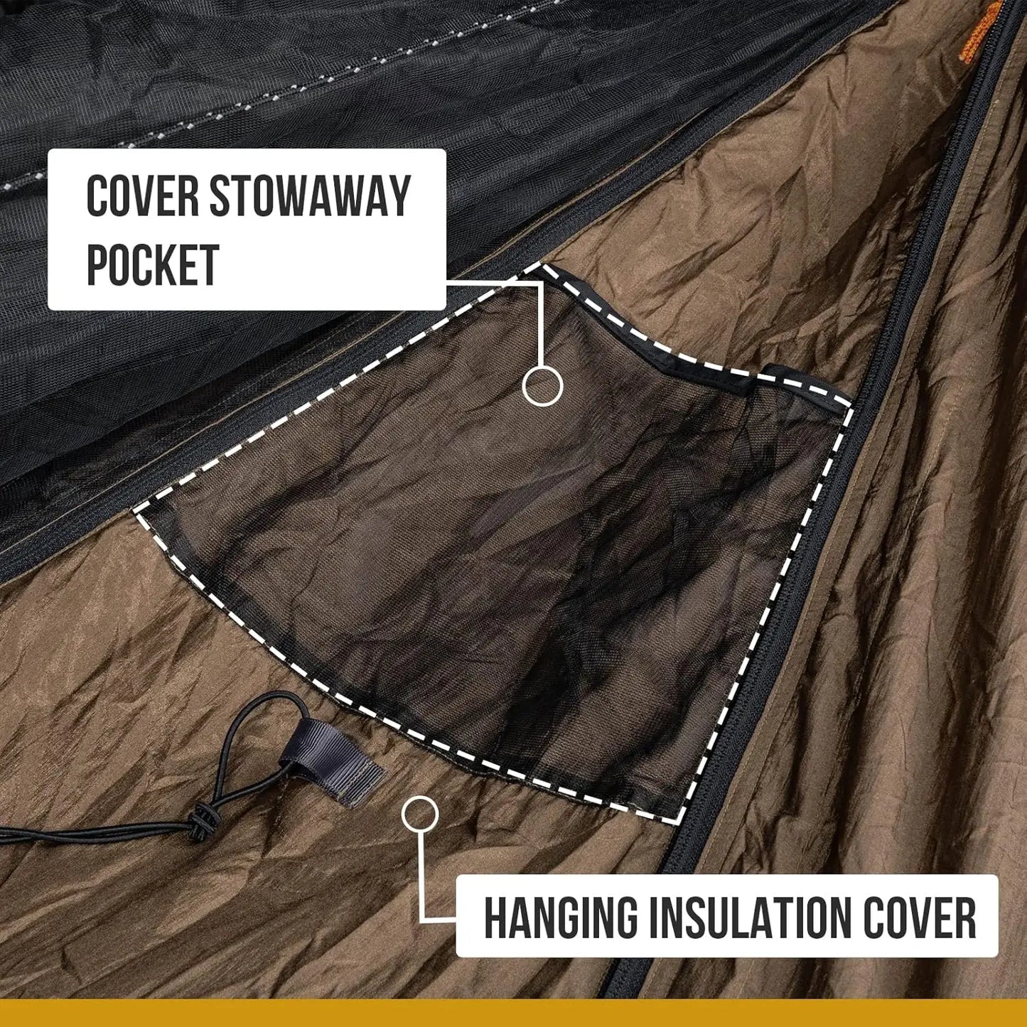 Lightweight Camping Hammock with Mosquito Net, Warm Internal Cover & Tree Straps for Outdoor Adventures