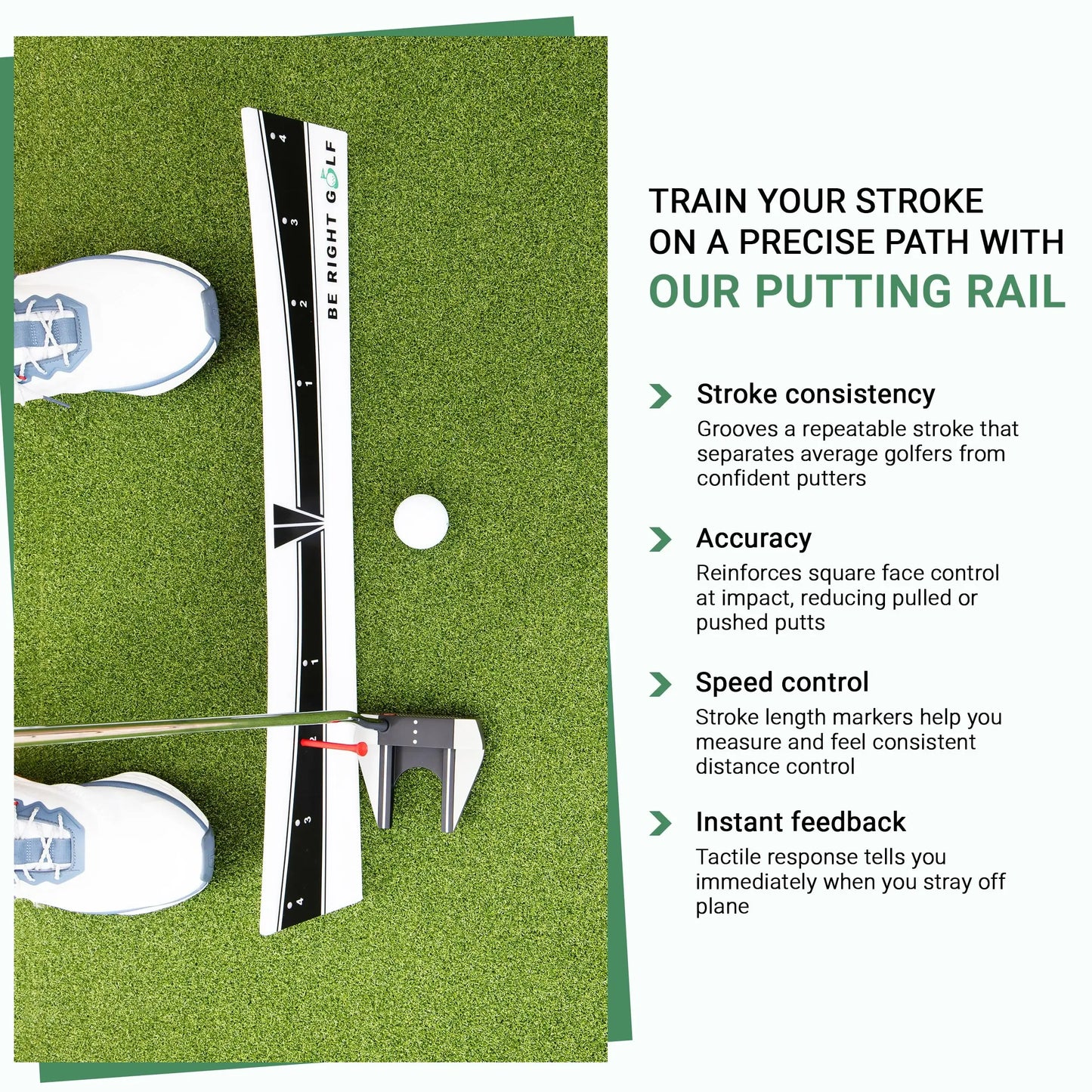 Putting Plane Rail-Portable Golf Putting Stroke Trainer for Indoor & Outdoor Use Golf Training Aid for Putting Improve Accuracy