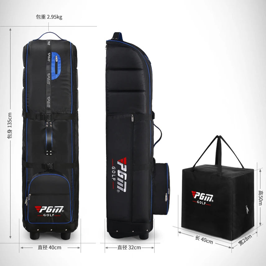Golf Aviation Bag Foldable with Tugboat Aircraft Consignment Bag with Complimentary Dust Storage Bags HKB009