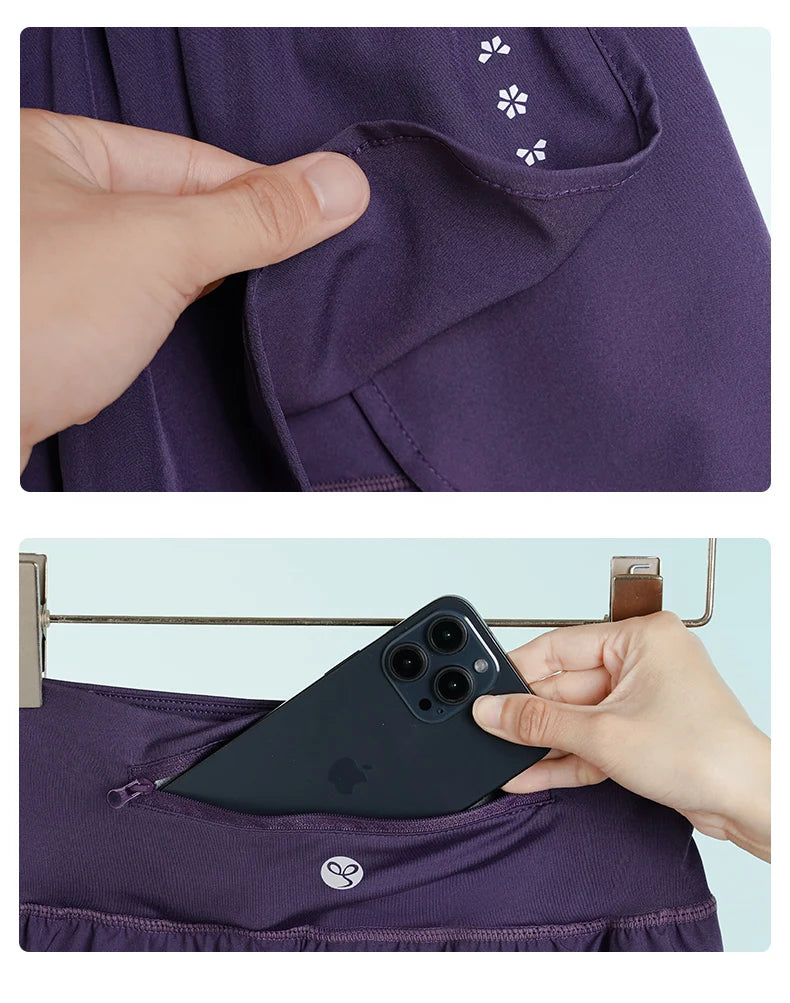 DRUR Sports Shorts Summer Lightweight 2 in 1 High Waist Gym Shorts With Pocket Golf Wear Women Running Short Pants Activewear