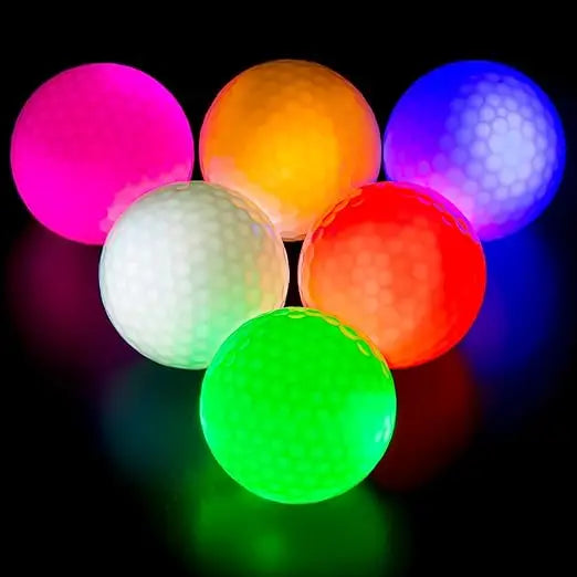 Glow in The Dark Golf Balls LED Light up Glow Golf Ball for Night Sports Super Bright Colorful and Durable