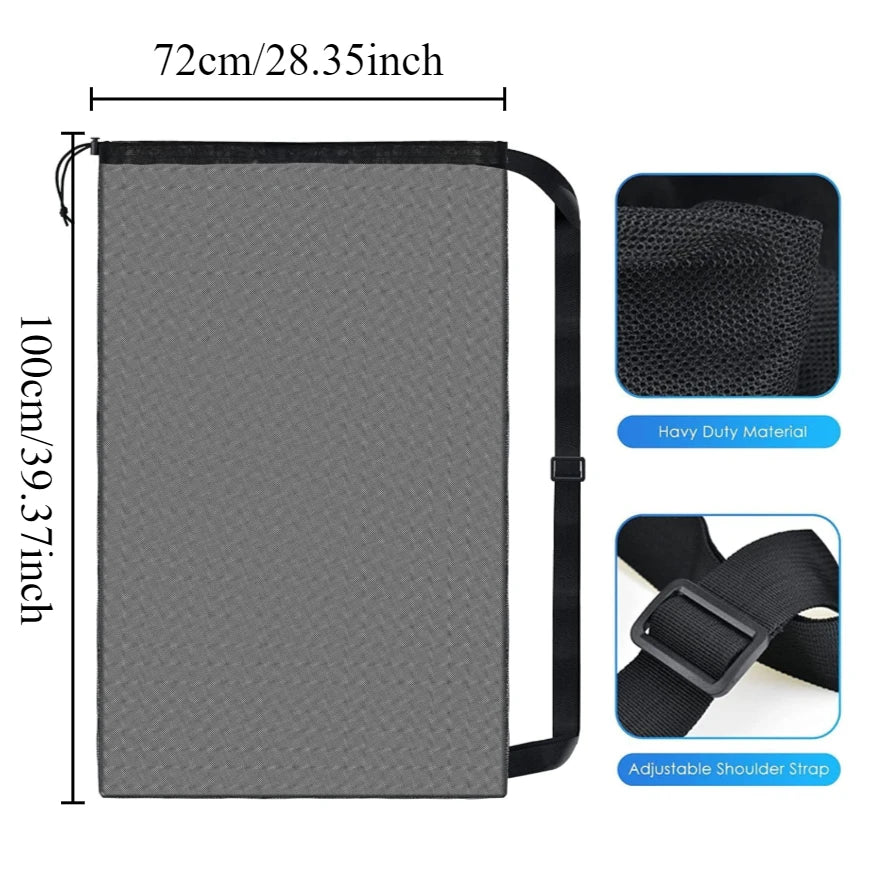 1 Pc Large Capacity Sports Bag Mesh Mesh Drawstring Soccer Basketball Volleyball Rugby Training Ball Storage Basketball Supplies