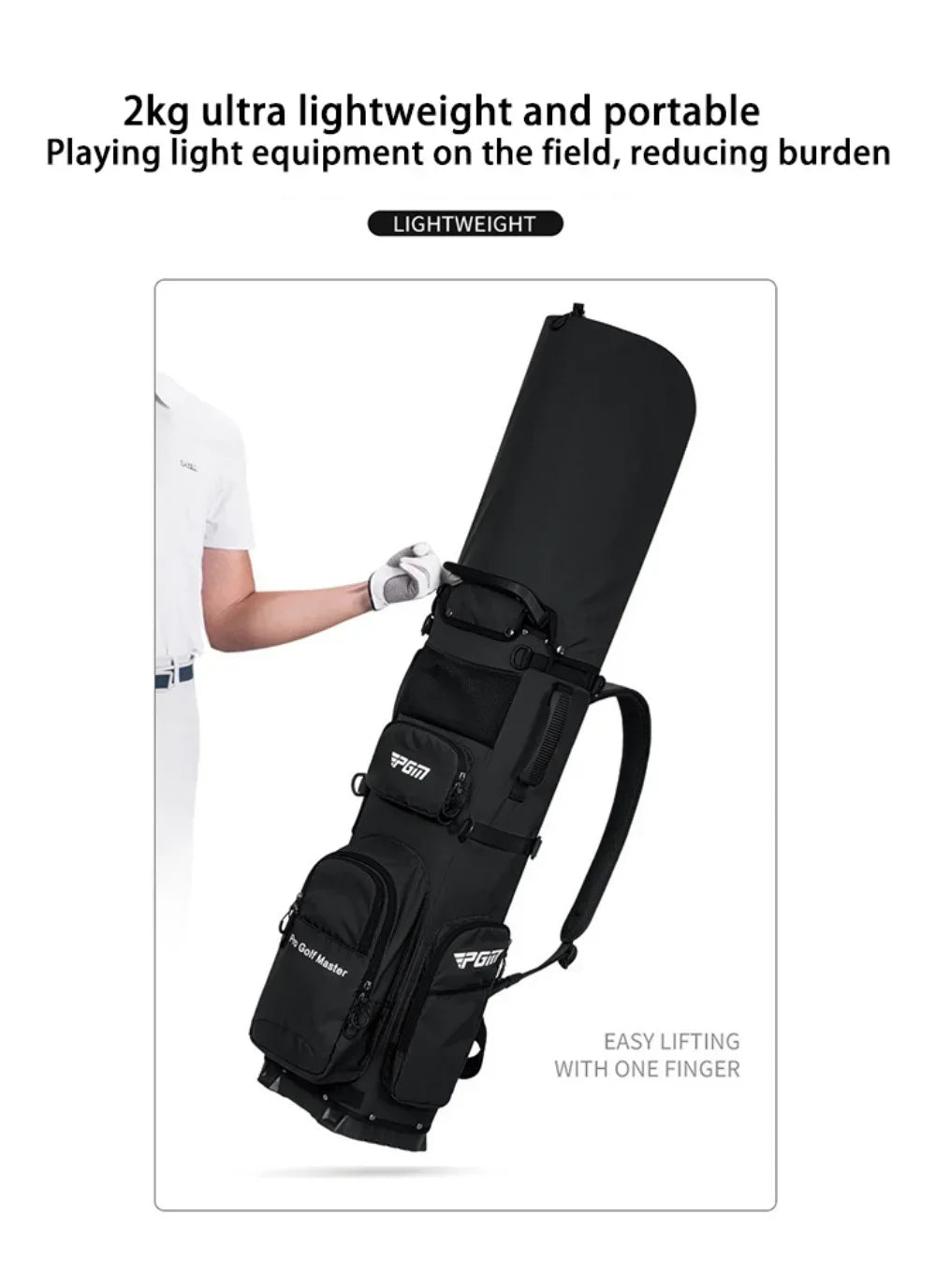 PGM Golf Bags Backpack Design Clubs Bag 2kg Ultra Lightweight Portable Fixed Insert Waterproof Accessories QB144