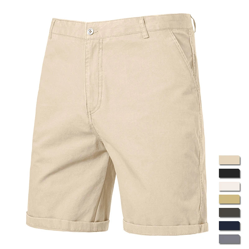 Summer Men Cotton Golf Shorts Dress Shorts Lightweight Quick Dry Casual Work Shorts Man Flat Front Hiking Shorts with 4 Pockets