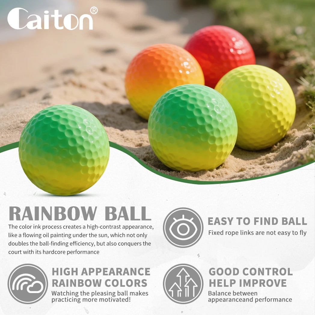 Caiton 6/3PCS Soft Rainbow Golf Balls, Hot-Selling, Add 40+ Yards, Gradient Golf Balls for Practice, Training & Gifts