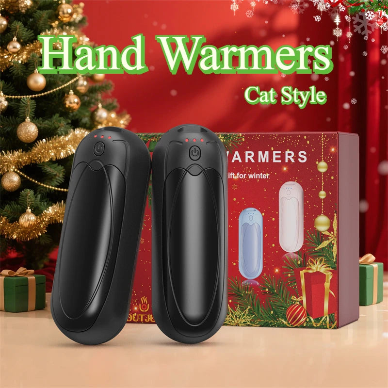 2 Pack Portable Hand Warmers, 7000mAh Rechargeable with Double Side Heating 3 Levels Heat, for Outdoor,Hunting,Christmas Gifts